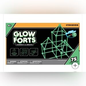 Glow Forts Connect & Create Glow in The Dark, 75 Piece Set